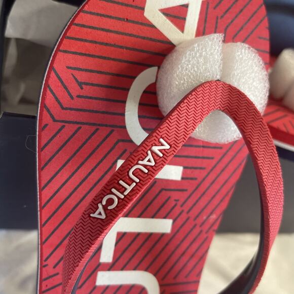 Nautica Flip Flop Thong Sandals Youth Size 4 Red White Blue Flats Casual NIB - Picture 6 of 8